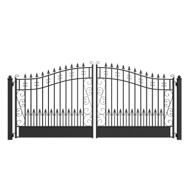 Steel Dual Swing Driveway Gate - VENICE Style - 14 x 6 Feet