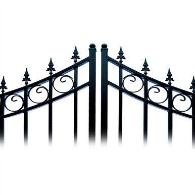 Steel Dual Swing Driveway Gate - MANHATTAN Style - 16 x 6 Feet