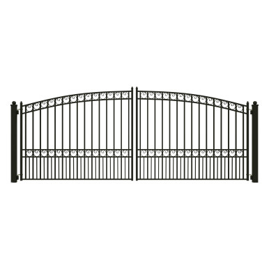 Steel Dual Swing Driveway Gate - PARIS Style - 16 x 6 Feet
