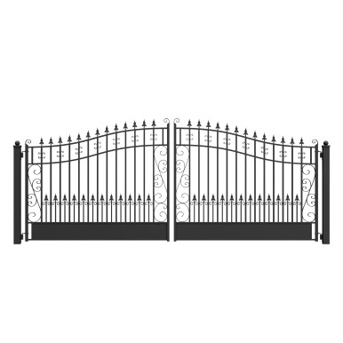Steel Dual Swing Driveway Gate - VENICE Style - 16 x 6 Feet