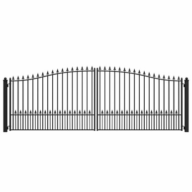 Steel Dual Swing Driveway Gate - MUNICH Style - 18 x 6 Feet