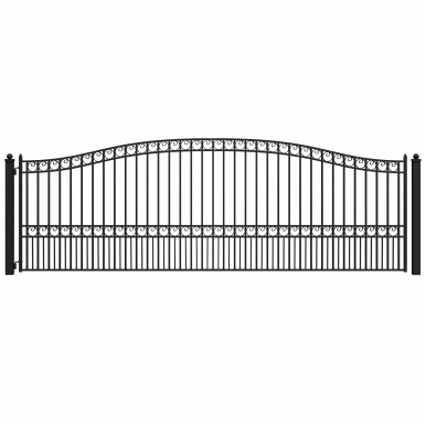Steel Single Swing Driveway Gate - PARIS Style - 18 x 6 Feet