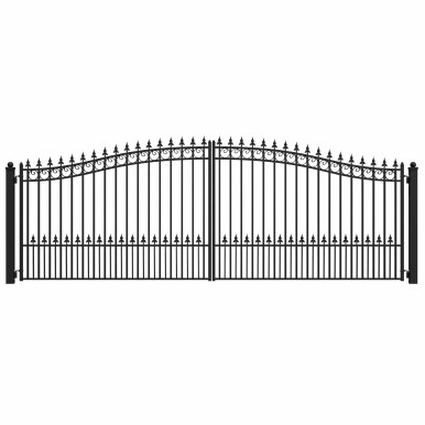 Steel Dual Swing Driveway Gate - PRAGUE Style - 18 x 6 Feet