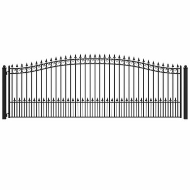 Steel Single Swing Driveway Gate - PRAGUE Style - 18 x 6 Feet