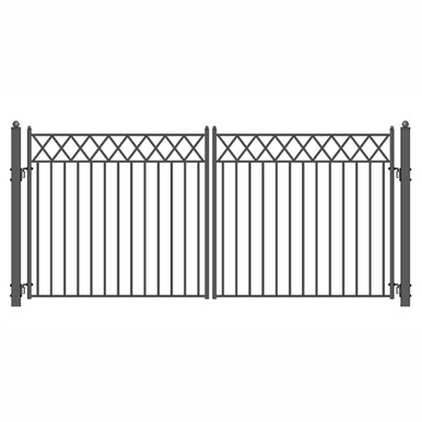 Steel Dual Swing Driveway Gate - STOCKHOLM Style - 18 x 6 Feet