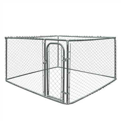 ALEKO 7 1/2' x 7 1/2' x 6' Chain Link Kennel for Dog and Run for