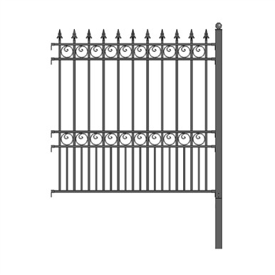 DIY Steel Iron Wrought High Quality Ornamental Fence - London Style - 5.5 x 5 Ft