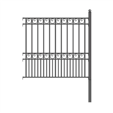 DIY Steel Iron Wrought High Quality Ornamental Fence - PARIS Style - 5.5 x 5 Ft