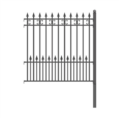 DIY Wrought Iron Ornamental Fence - Venice Style - 5.5 x 5 Foot