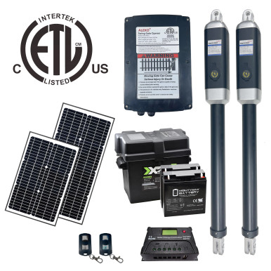 Dual Swing Gate Operator - GG900U AC/DC - ETL Listed - Solar Kit 50W