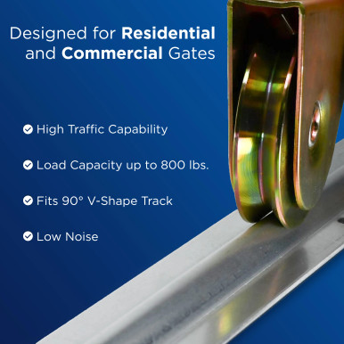V-Groove Gate Wheel for V-Profile Sliding Gate Tracks - 3.5 Inch