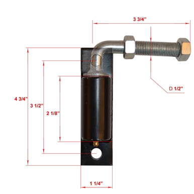 Small Hinge J-Bolt for Driveway Gates - 1/2-Inch - LM113