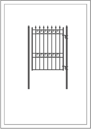 Steel Pedestrian Gate - OSLO Style - 5 ft