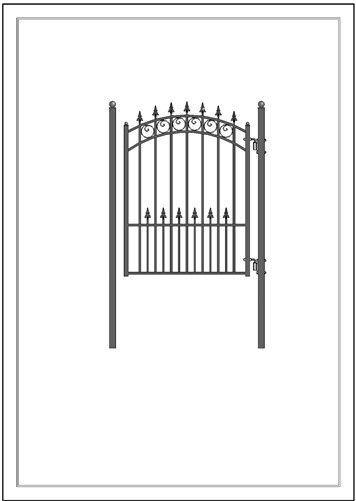 Steel Pedestrian Gate - PRAGUE Style - 5 ft