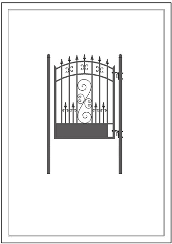 Steel Pedestrian Gate - VENICE Style - 5 ft