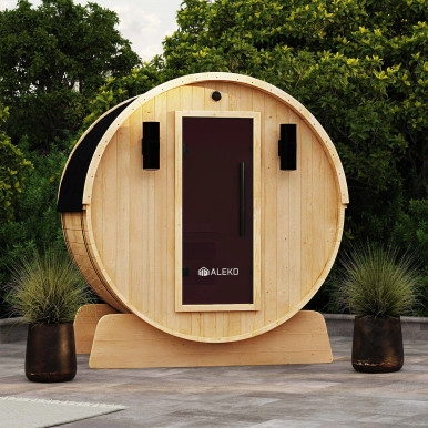 Outdoor and Indoor White Pine Wood Barrel Sauna - 4 Person - UL