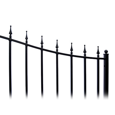 Steel Dual Swing Driveway Gate - MUNICH Style - 16 ft with Pedestrian Gate - 5 ft