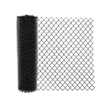 Galvanized Steel Chain Link Fence Fabric - 6 x 50 Feet - 9.5 AW Gauge - Black