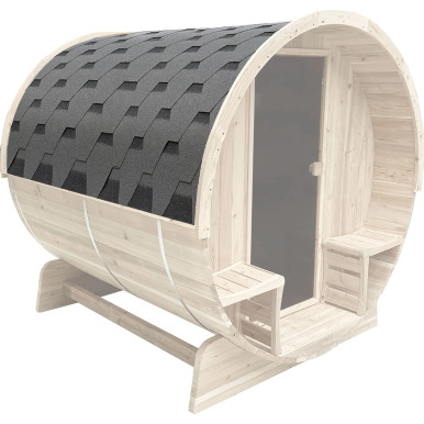 Weather-Resistant Bitumen Roof Shingle Replacement for Barrel Saunas - 60 x 72 x 75 Inches - Gray
