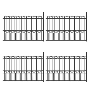 4-Panel Steel Fence Kit – PARIS Style – 8x5 ft. Each