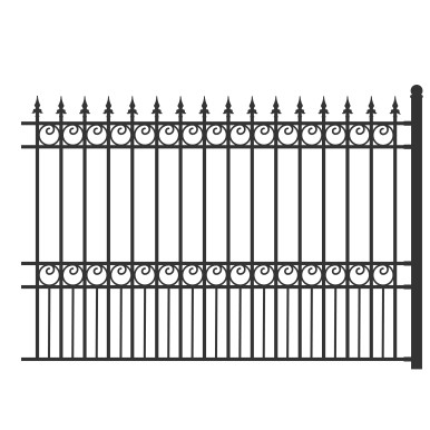 4-Panel Steel Fence Kit – LONDON Style – 8x5 ft. Each