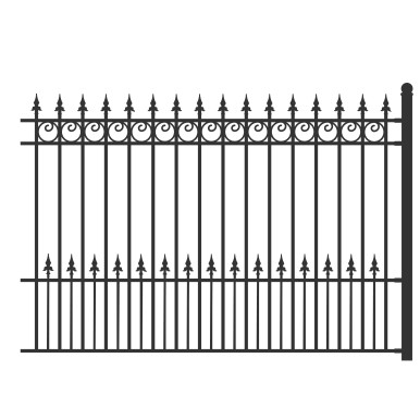 4-Panel Steel Fence Kit – PRAGUE Style – 8x5 ft. Each