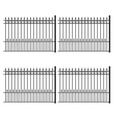 4-Panel Steel Fence Kit – PRAGUE Style – 8x5 ft. Each