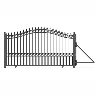 Automated Steel Sliding Driveway Gate and Gate Opener Complete Kit – LONDON Style – 12 x 6 Feet