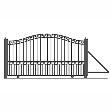 Automated Steel Sliding Driveway Gate and Gate Opener Complete Kit – PARIS Style – 16 x 6 Feet