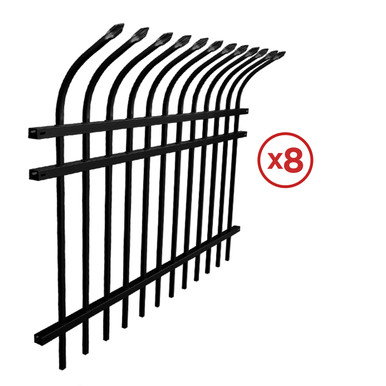Commercial Grade 8-Panel Steel Fence Kit – Athens – 8x6 ft. Each