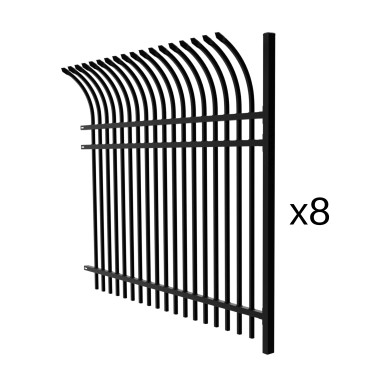 Commercial Grade 8-Panel Steel Fence Kit – Athens – 8x6 ft. Each