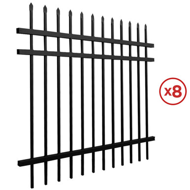 Commercial Grade 8-Panel Steel Fence Kit – Brussels – 8x6 ft. Each