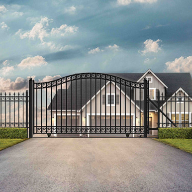 Automated Steel Sliding Driveway Gate and Gate Opener Complete Kit – DUBLIN Style – 12 x 6 Feet