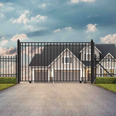 Automated Steel Sliding Driveway Gate and Gate Opener Complete Kit – MADRID Style – 12 x 6 Feet