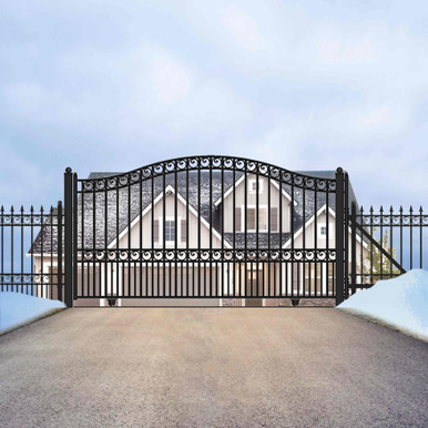 Automated Steel Sliding Driveway Gate and Gate Opener Complete Kit – PARIS Style – 12 x 6 Feet