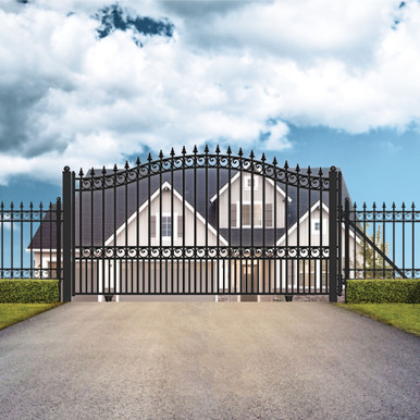 Automated Steel Sliding Driveway Gate and Gate Opener Complete Kit – LONDON Style – 14 x 6 Feet