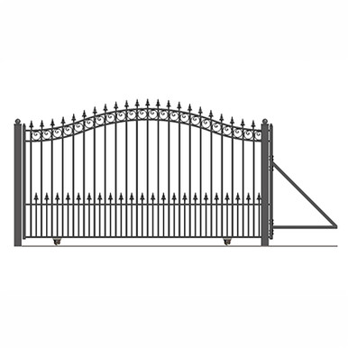 Automated Steel Sliding Driveway Gate and Gate Opener Complete Kit – PRAGUE Style – 14 x 6 Feet