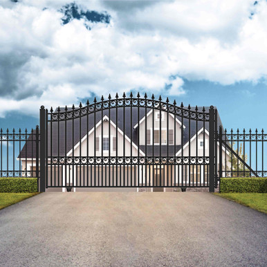 Automated Steel Sliding Driveway Gate and Gate Opener Complete Kit – LONDON Style – 18 x 6 Feet
