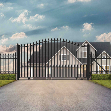 Automated Steel Sliding Driveway Gate and Gate Opener Complete Kit – MUNICH Style – 18 x 6 Feet