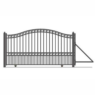 Automated Steel Sliding Driveway Gate and Gate Opener Complete Kit – PARIS Style – 18 x 6 Feet