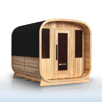 Outdoor Rustic Cedar Square Sauna – 6 Person | ALEKO