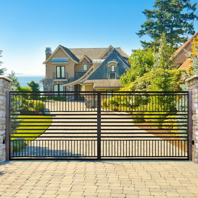 Steel Dual Swing Driveway Gate - Barcelona Style - 18 x 6 Feet