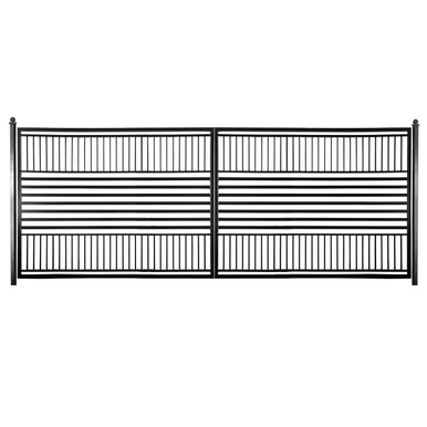Steel Dual Swing Driveway Gate - Barcelona Style - 18 x 6 Feet