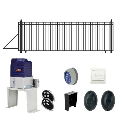 Automated Steel Sliding Driveway Gate and Gate Opener Complete Kit – MADRID Style – 20 x 6 Feet