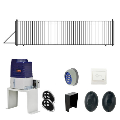 Automated Steel Sliding Driveway Gate and Gate Opener Complete Kit – MADRID Style – 25 x 6 Feet