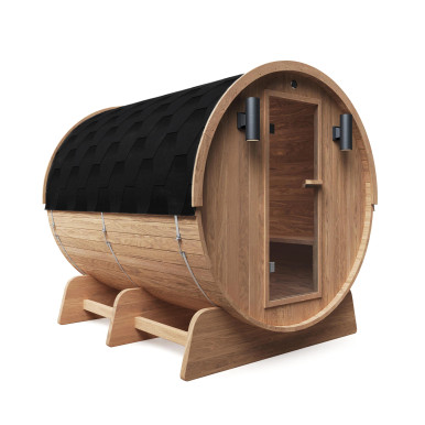 Liatris Red Cedar Barrel Sauna with Panoramic Window - 6-8 Person