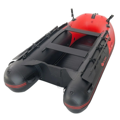 Inflatable Fishing Boat – Aluminum Floor – Red and Black – 10'5
