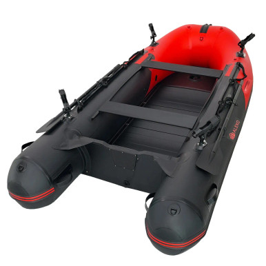 Inflatable Fishing Boat – Aluminum Floor – Red and Black – 12’5”