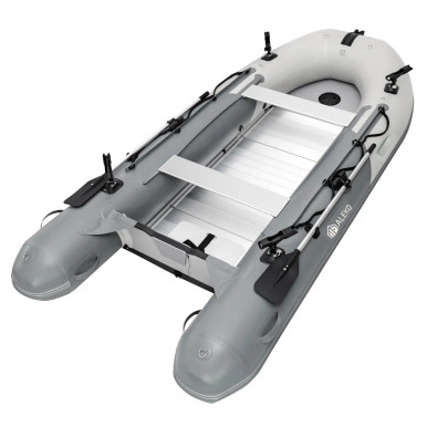 Inflatable Fishing Boat – Aluminum Floor – Light and Dark Gray – 12’5”