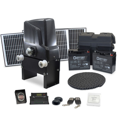 Chain-Driven Sliding Gate Opener – AC1100 60W Solar Kit